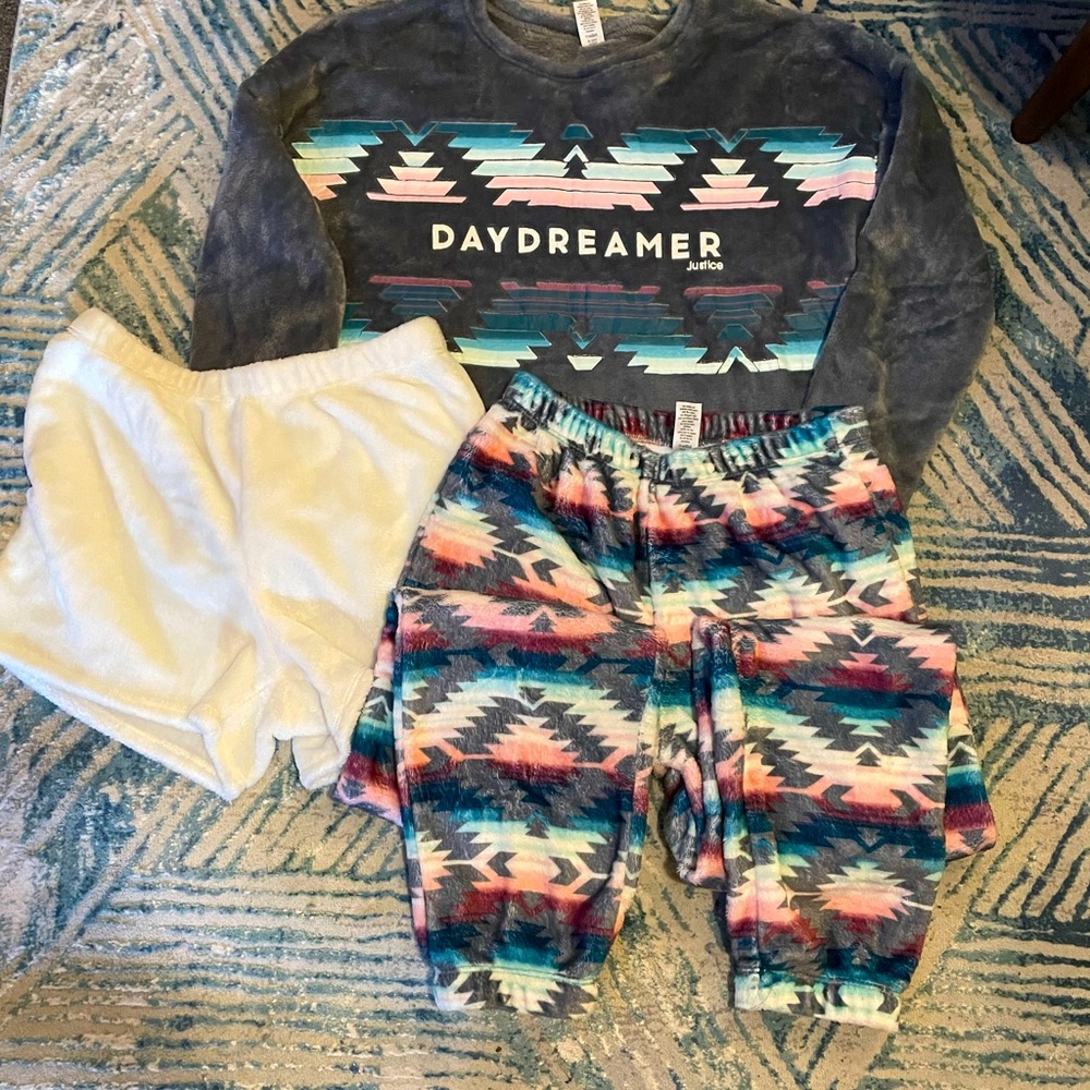 Justice for girl’s 3 pc pj set Sz 14